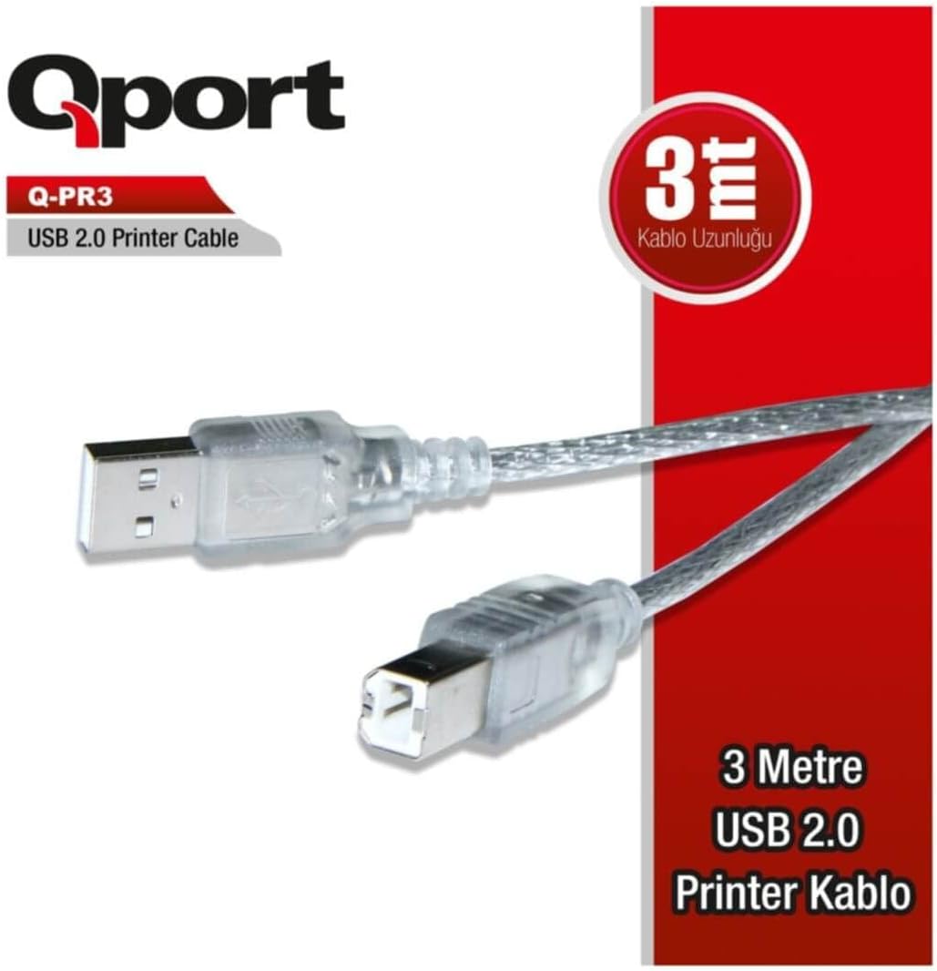 Qport Q Pr3 Usb 2.0 3 Metre Printer Kablosu