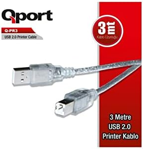 Alternative view of Qport Q Pr3 Usb 2.0 3 Metre Printer Kablosu
