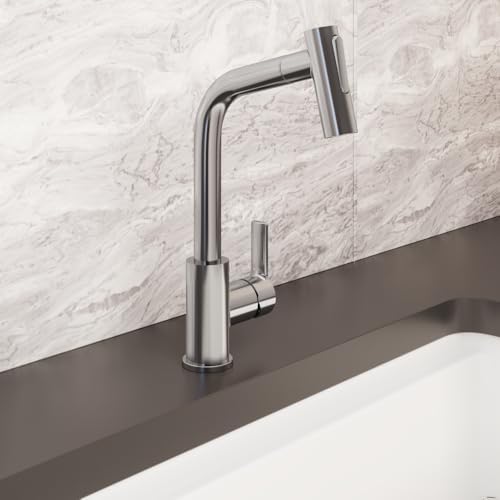 Maestro A42146 Pull-Out Eviye Bataryası, 24 cm Yükseklik, 6 L/dk Akış Hızı, Krom