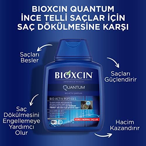 Alternative view of Quantum Şampuan – Kuru ve Normal Saçlar İçin – 3x300 ml – Dökülme ve İncelme Karşıtı – Bio-Activ Peptit, BioComplex B11, Bal ve Mentol İçerikli