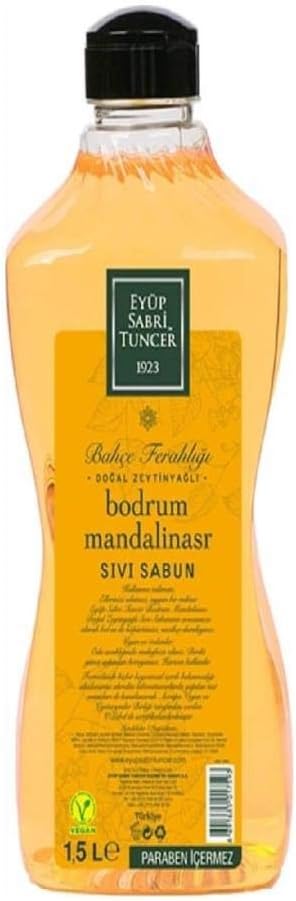 Doğal Zeytinyağlı Sıvı Sabun, Bodrum Mandalinası, 1,5 L Pet Şişe (1 x 1500 ml)