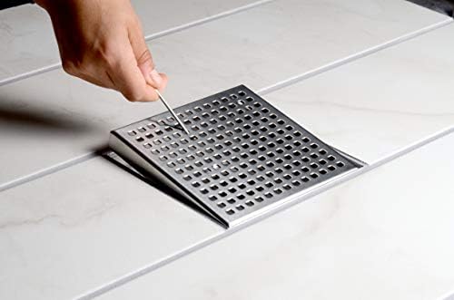 Alternative view of Oatey DSS2060R2 Designline Paslanmaz Çelik Kendin Yap Duş Tahliyesi, Ayarlanabilir Düzleştirme Ayaklı ve Saç Tutuculu Kare Izgara, 15,24 x 15,24 cm, 15,24 cm