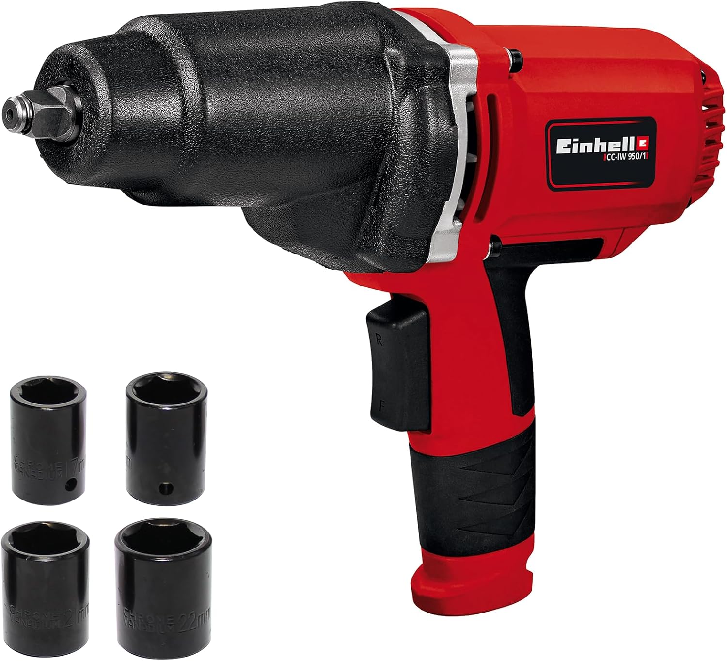 Darbeli Somun Sıkma CC-IW 950/1 (950 W, 2.300 dev/dak, maks. 450 Nm tork, sağ/sol dönüş, softgrip, sağlam darbeli gövde, 17, 19, 21, 22 mm lokma uçları dahil) - 4259951