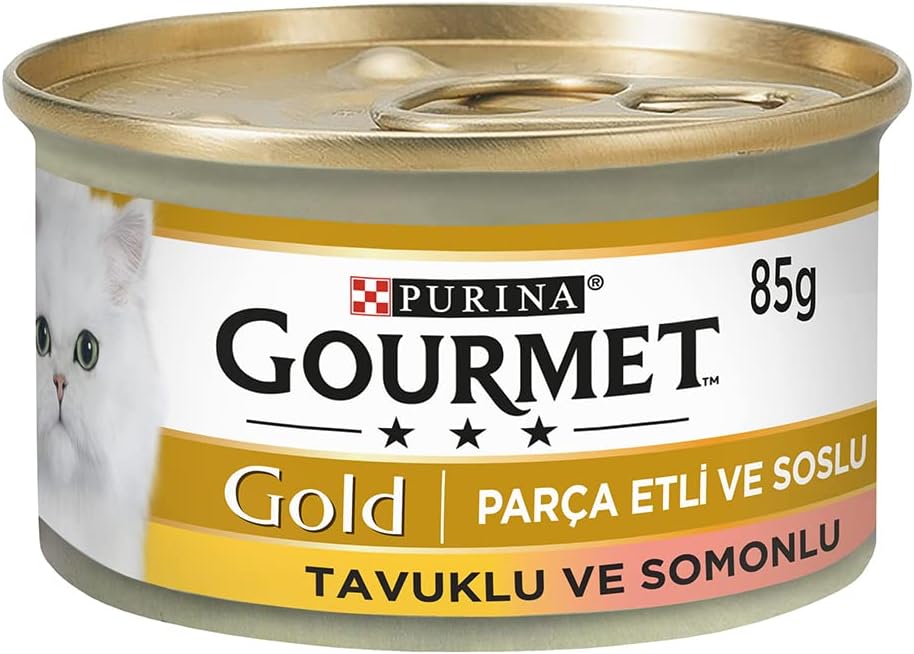 Parça Etli Somonlu & Tavuklu Yaş Kedi Maması, Yetişkin, 85 g