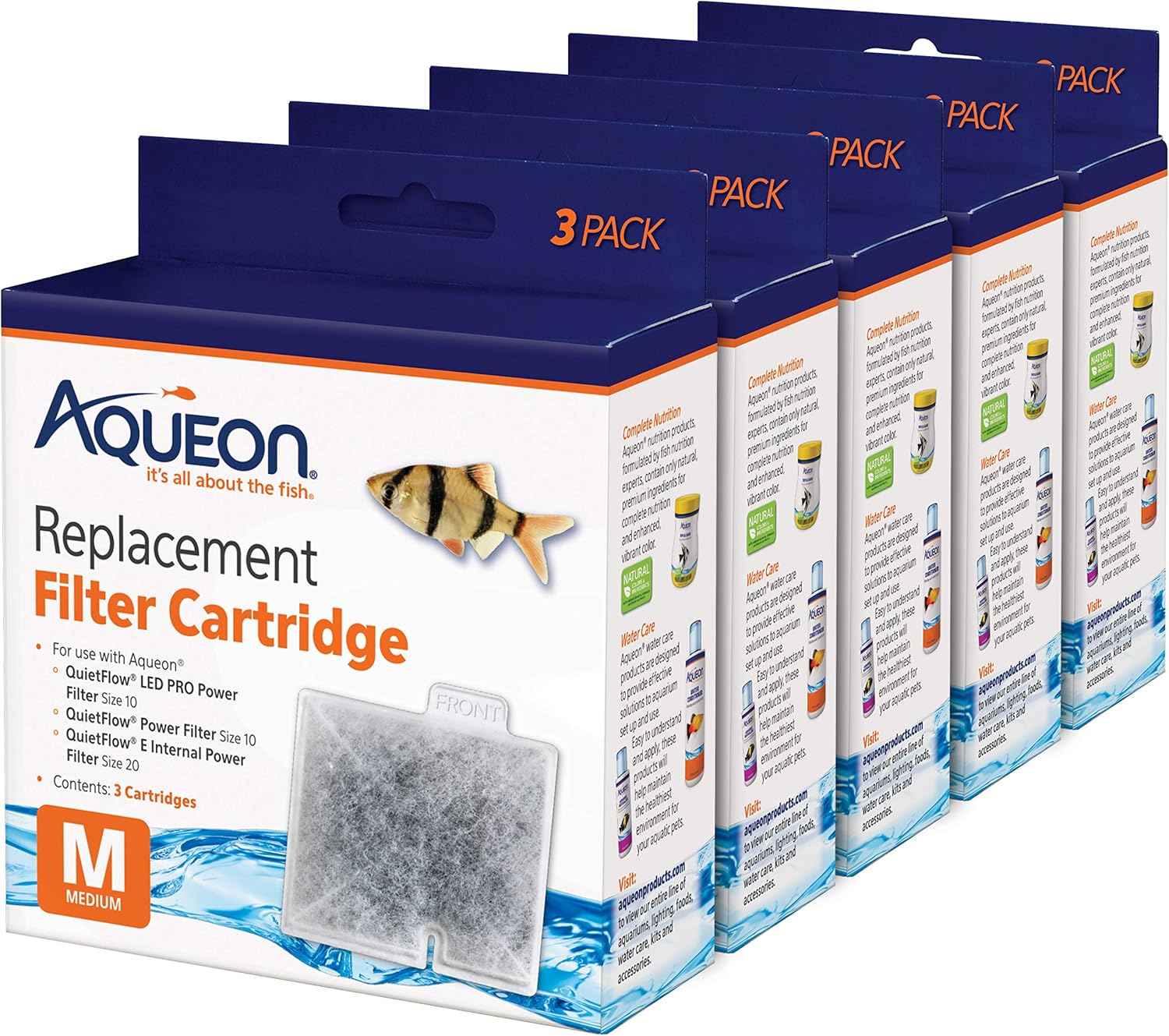 Aqueon Akvaryum Balık Tankı Yedek Filtre Kartuşları Orta - 15 paket