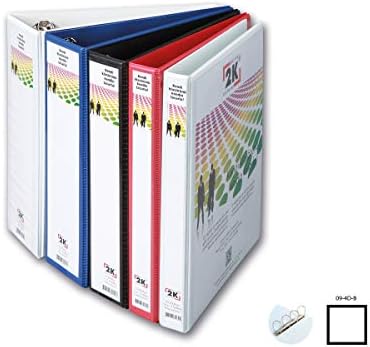 2K 904B Klasör A4 PVC/Plastik Tanıtım/Sunum/Prezentasyon/Arşiv Dosyası 9 cm. Sırt 4 Halka D Mekanizma Kutu İçin 6 Adet, Beyaz