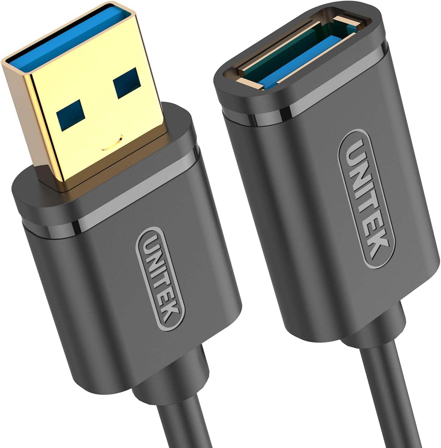 UNITEK USB 3.0 A Fiş USB A Jak/Uzatma Kablosu / 2 Metre, Siyah/Uzatma Yazıcı, Klavye, Kart Okuyucu vs. için/Y-C459GBK