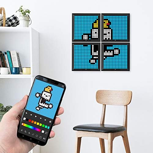 Alternative view of Pixoo - 16x16 LED Ekranlı Art Dijital Resim Çerçevesi APP Kontrolü - Oyun Odası ve Komodin için Serin Animasyon Çerçevesi Duvar/Masa Montajı -Siyah