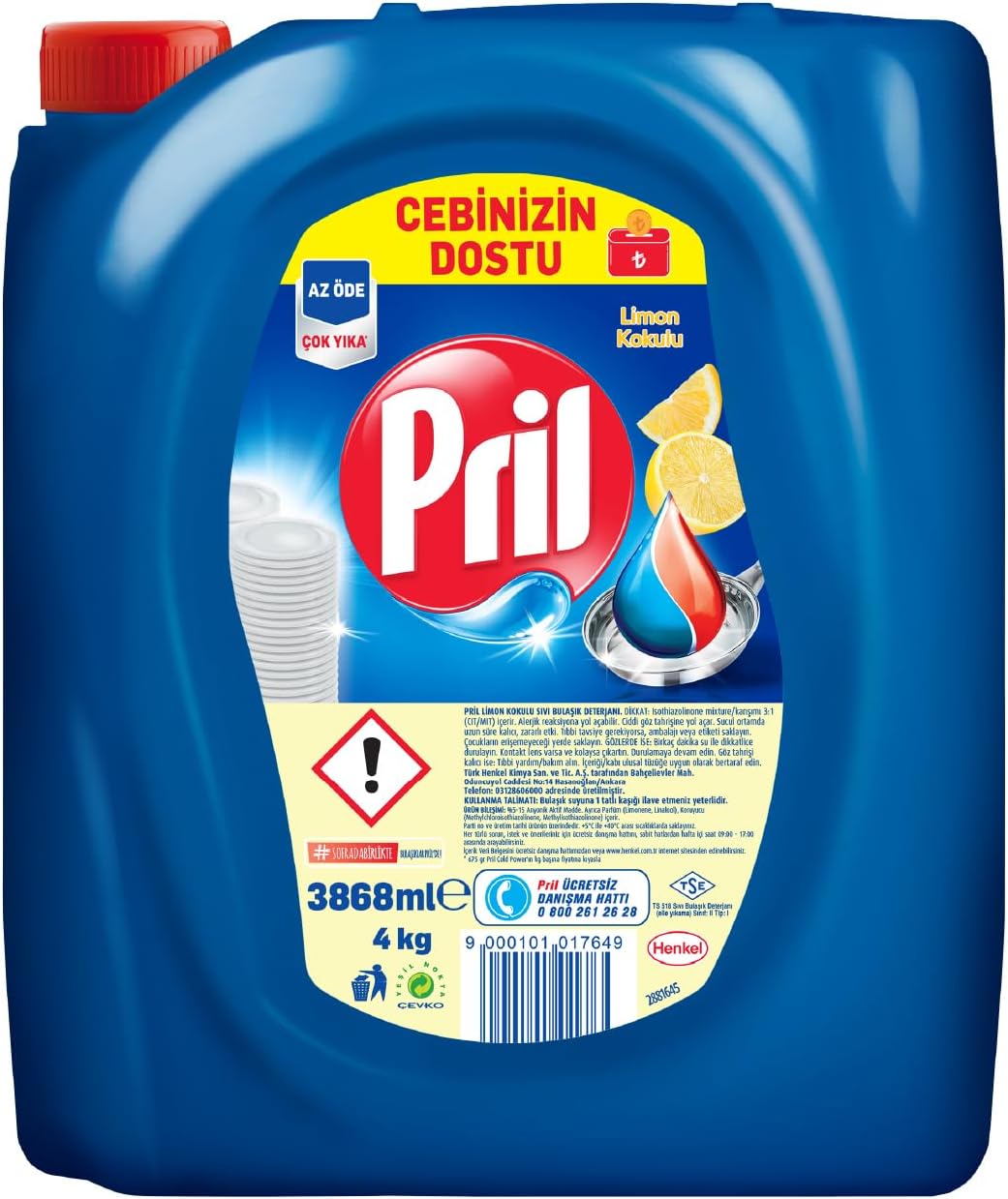 Alternative view of Pril Limon Kokulu Sıvı Bulaşık Deterjanı 1 x 4 KG, Limon 4kg