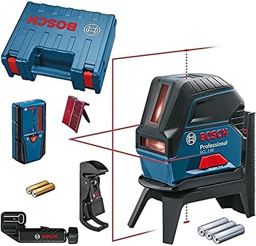 Professional GCL 2-50 Çapraz Çizgi Lazeri, 50 metre, LR6 Lazer Alıcı, Mavi