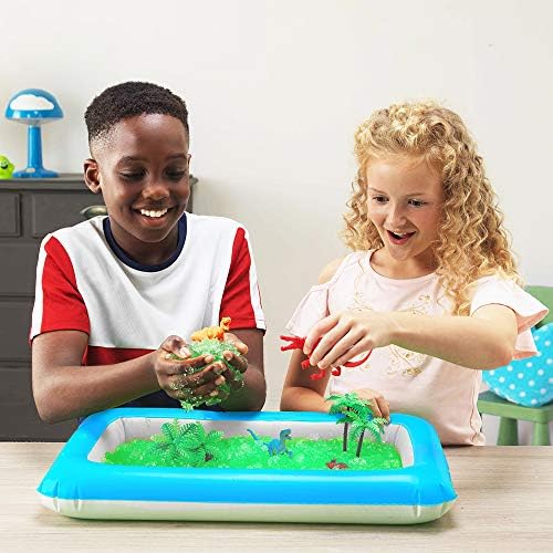Zimpli Kids’ten Gelli Worlds Dino Pack, 5 Kullanımlık Gelli tozu, 8 adet figür oyuncak, şişirilebilir oyun havuzu, Erkek ve Kız Çocukları için Eğitim Bilimleri Kiti