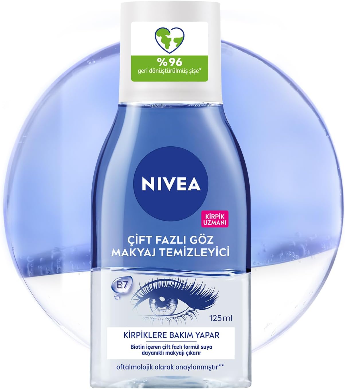 Alternative view of Çift Fazlı Göz Makyaj Temizleyici 125 ml,Biotin,Kirpik Bakımı,Suya Dayanıklı Maskara ve Makyaj