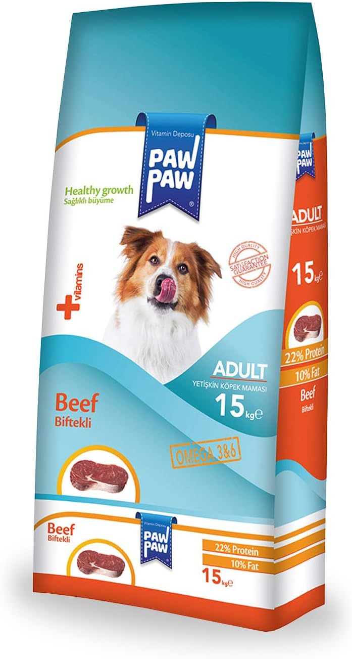 Pawpaw Yetişkin Köpek - Dana Etli (Biftekli) Kuru Mama 15 Kg