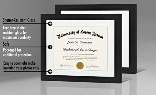 28x36 cm Siyah Diploma Çerçevesi, Kırılmaya Dayanıklı Cam, Asma Donanımı Dahil, 2'li Paket
