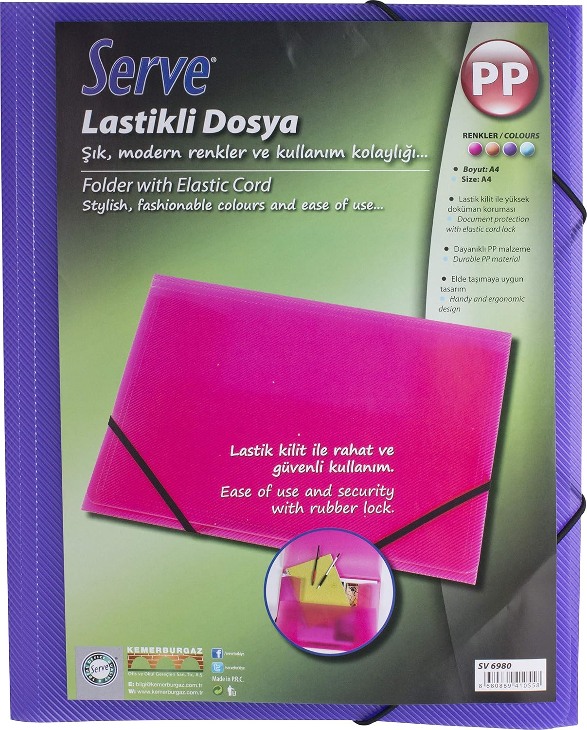Alternative view of Lastikli Dosya Mor A4
