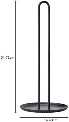 Singles kağıt havlu tutucu, ayakta, metal kağıt tutucu, çap 14,5 cm, yükseklik 32 cm, siyah