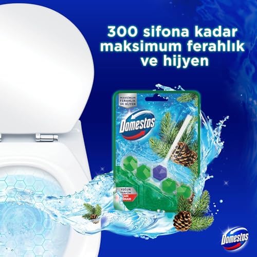 Domestos WC Blok 5'li Güç Tuvalet Bloğu Çam Ferahlığı Maksimum Hijyen 50 G