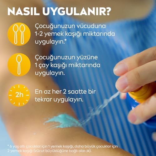 SUN SPF50+ Çocuklar İçin Yüksek Güneş Koruyucu Vücut Spreyi 200ml,Ekstra Suya Dayanıklı,E&C Vitamini