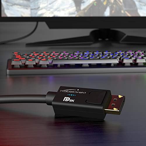 – 5m – DisplayPort kablosu, DP 1.4, VESA sertifikalı (60Hz'de 8K, 144hz, HDR10-oyun monitörleri için ideal, Freesync/G-Sync, resmi olarak VESA yönergelerine göre test edilmiştir, siyah)