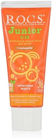 R.O.C.S Junior Çocuklar için Bitkisel İçerikli Diş Macunu 6-12 Yaş Meyveli Gökkuşağı (1 x 60 mL)