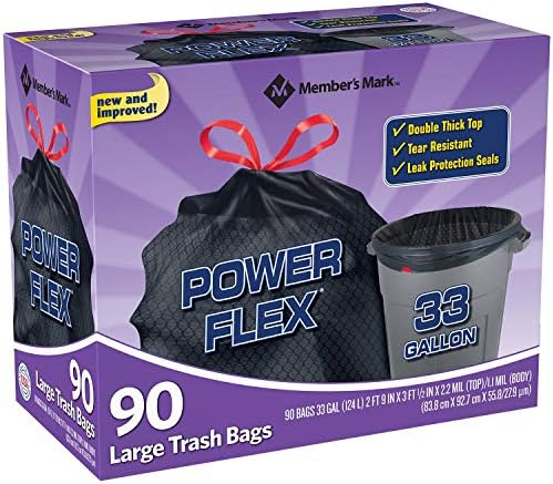 Bir Üye Markası 33 Galon Power-Guard İpli Çöp Torbaları (90 ct.) - 1'li Paket