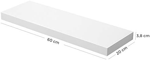 Yüzer Raf, FotoğRaflar için Duvar Rafı, 60 cm, Dekorasyon, Oturma Odası, Mutfak, Koridor, Yatak Odası, Banyo, Beyaz LWS26WT