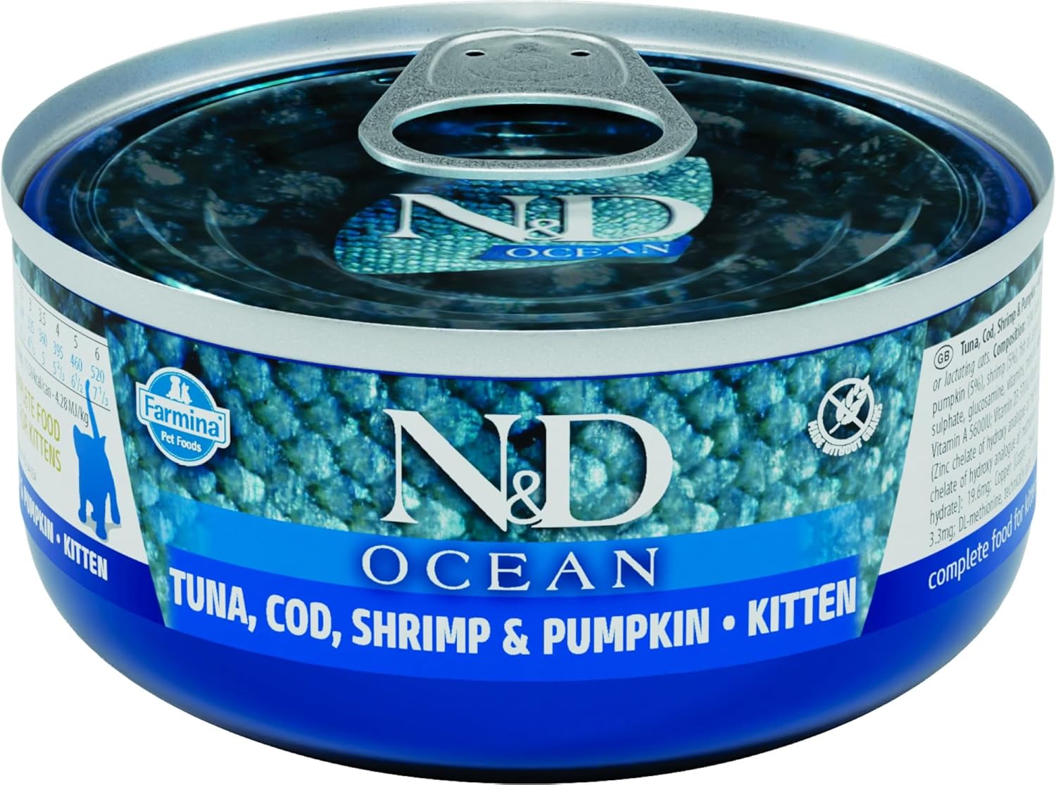 Alternative view of N&D Ocean Yaş Kedi Maması, Konserve Morina Balığı, Karides ve Balkabaklı, Yavru Kedi, 70 gr