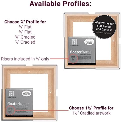 Ahşap Paneller için Floaterframe 17,72 cm Derinlik, İnce, 25,72 x 25,72 cm, Akçaağaç (FTHIN781010M)