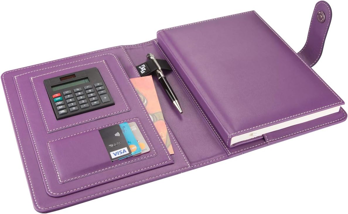 Alternative view of 2K 5242 Ajanda Tarihsiz Çizgili 17X24 cm Ajanda/Defter Hesap Makineli Deri Organizer, Lila