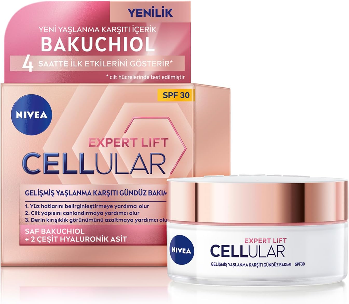 Alternative view of Cellular Expert Lift Doğal Retinol Alternatifi Saf Bakuchiol ve Hyaluronik Asit içeren Kırışıklık Karşıtı ve Nemlendirici Gündüz Kremi 50 ml