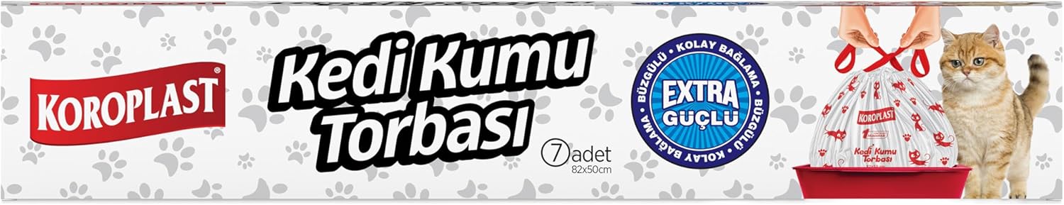 Alternative view of Büzgülü Kedi Kumu Poşeti 7'li Set, 82x50 cm Güçlü Büzgülü Kolay Bağlama, Pratik Sızdırmaz Kullan-At Torbası, Kedi Tuvalet Kabına Uygun, Hijyenik Temizlik Sağlayan Kedi Kumu Torbası