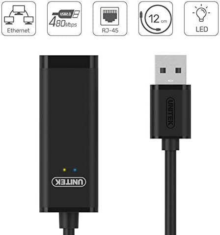 Alternative view of UNITEK Y-1468 USB2.0 - Ethernet 10/100Mbps dönüştürücü siyah
