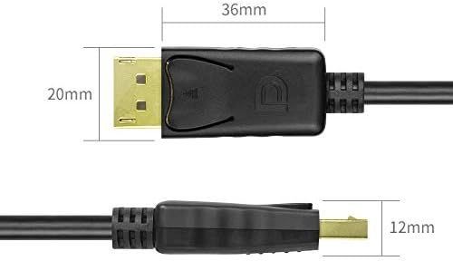 Alternative view of UNITEK DisplayPort auf Displayport Kabel/ 2 Meter, Schwarz/Full HD, 2K, 4K, 3D, 3840x2160 und weitere/Verbindungskabel mit vergoldeten Stecker/Y-C608BK