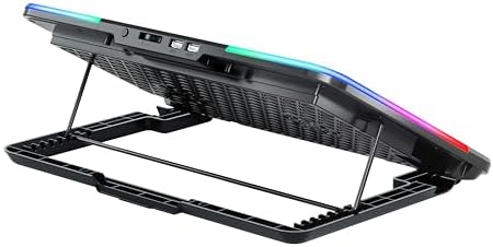Gaming M60 Laptop Soğutucu, 2500 RPM,10 RGB ışık kontrolü, 15.6-17 inch, Hız kontrolü, 6 Büyük fan,Telefon standı, 2 USB