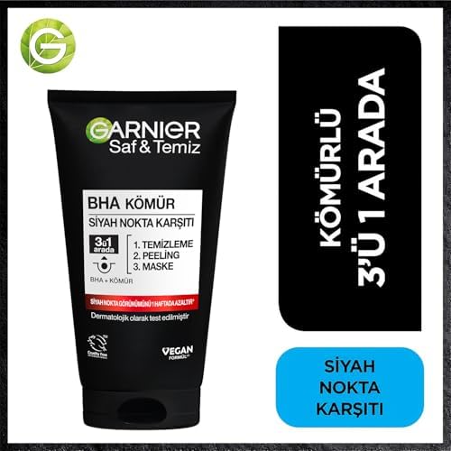 Skin Naturals Saf & Temiz Siyah Nokta Karşıtı Kömürlü 3'ü 1 arada (1 x 150 ml)