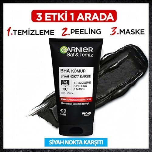 Alternative view of Skin Naturals Saf & Temiz Siyah Nokta Karşıtı Kömürlü 3'ü 1 arada (1 x 150 ml)
