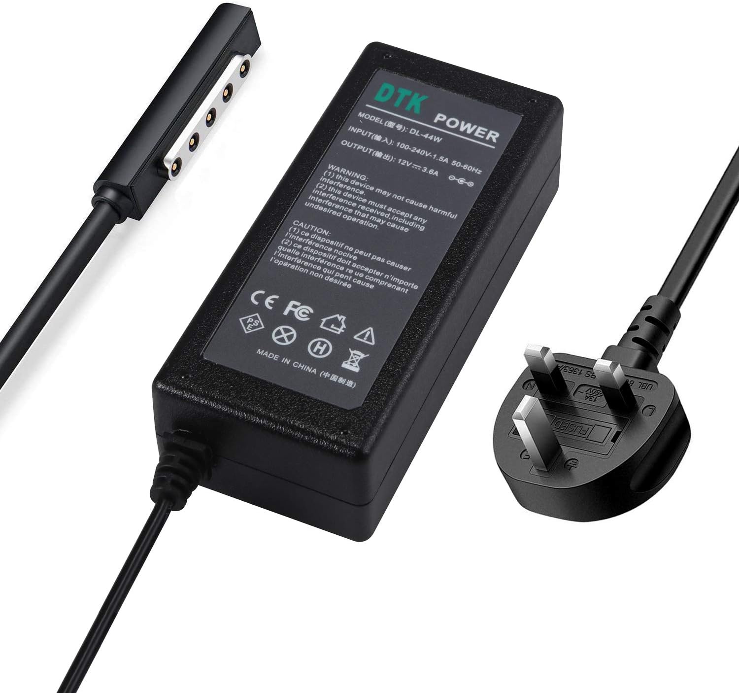 Alternative view of DTK 12 V 3.6A 44 W Tablet Şarj Cihazı Microsoft Surface Dizüstü Bilgisayar PC Güç Kablosu Kaynağı Kurşun AC Adaptörü Surface Pro 1 2 RT 1536 1601 1631 İngiltere