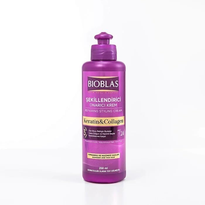 BIOBLAS Keratin Kolajen Sıvı Saç Kremi 200 Ml - Onarıcı, Dolgunlaştırıcı, Kolay Tarama