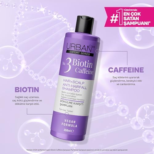 Alternative view of Care Expert No.3 Biotin & Caffeine Dökülme Karşıtı Saç Bakım Şampuanı 350 ml -Vegan