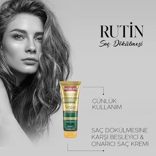 Alternative view of Bioblas Saç Dökülmesine Karşı Bakım Kremi – Argan Yağlı, Bitkisel Kompleks B19,%74 Bitkisel Serum, Onarıcı & Parlaklık Veren Saç Kremi, 250 ml