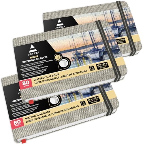 Alternative view of 3,5 x 5,5 inç Kitap, 3'lü Paket, Küçük Cep Pedleri, Günlük başına 80 Sayfa, 110 lbs/230gsm, İç Cepli ve Elastik Kayışlı, Teknikleri ve Karışık Teknik Sanat Malzemeleri