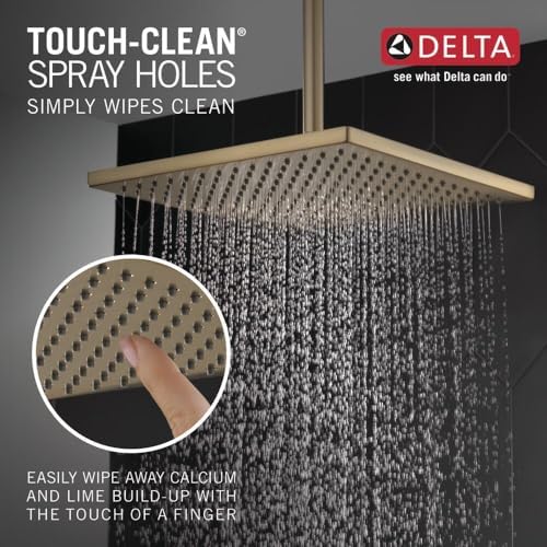 - Musluk Tek Sprey Raincan Duş Başlığı, Altın Duş Başlığı, Yağmur Duş Başlığı, Kare Duş Başlığı, Metal Duş Başlığı, 2.5 GPM Akış Hızı, Şampanya Bronz 52159-CZ25