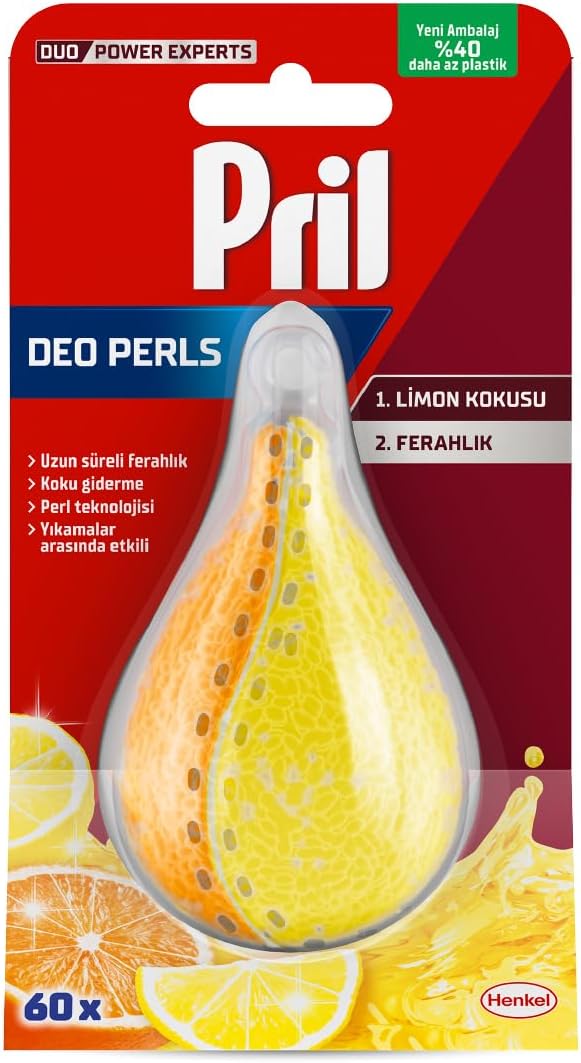 Pril Deo Duo-Perls Bulaşık Makinesi Kokusu Limon & Portakal, Makine Kokusu