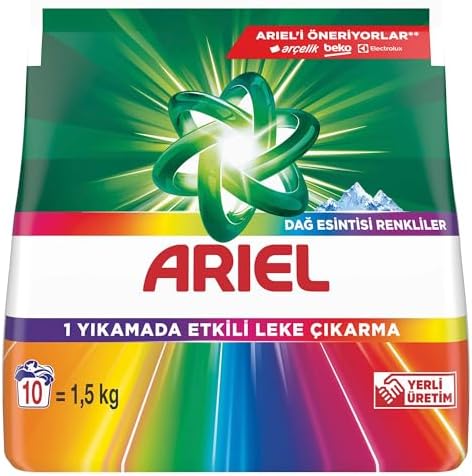 Ariel Dağ Esintisi Renklilere Özel 1,5 kg Hızlı Çözünme Toz Çamaşır Deterjanı