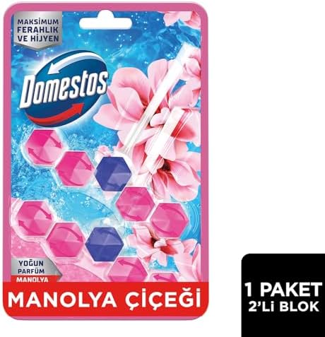 Domestos WC Blok 5'li Güç Tuvalet Bloğu Manolya Ferahlığı Maksimum Hijyen 100 G