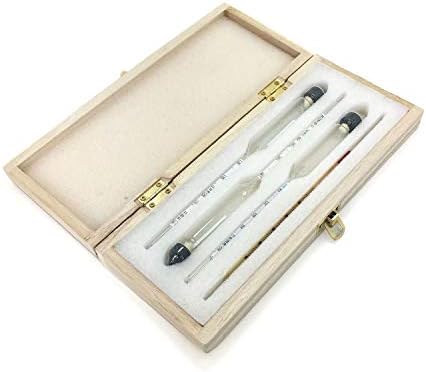 3'lü Set Alkolmetre 0-40-70-100 Ahşap Kutulu