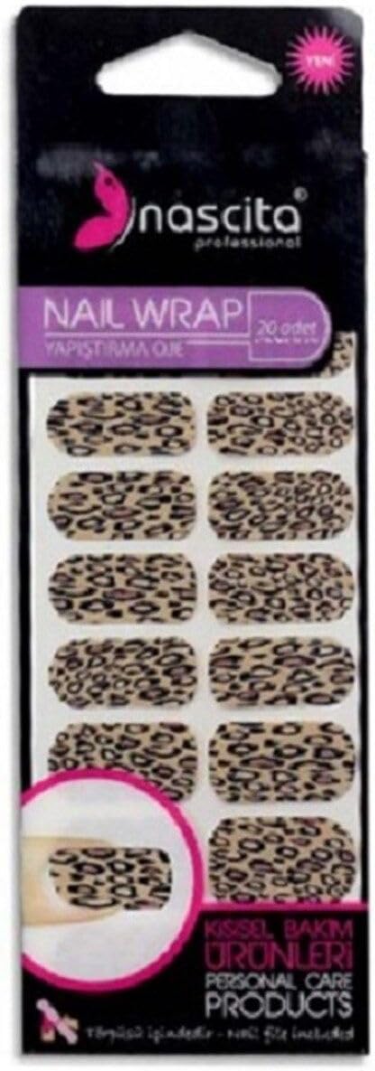 Leopar Desenli Yapıştırma Oje (20'Li)