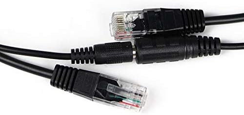 4252 Ip Kamera Kablosu Poe Set Ethernet Adaptör Güç Power Kablosu, Siyah