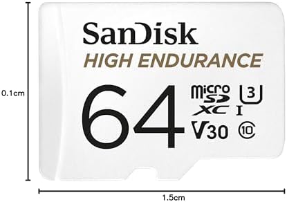 Alternative view of Endurance microSDXC Hafıza Kartı 64 GB + Adaptör (Camları ve Özel Güvenlik Kameraları için, 100 MB/s Okuma, Full HD ve 4K Videolar için V30)