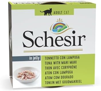 Schesir Jelly Ton Balığı ve Mahi Mahi Balığı Jöle İçinde Yetişkin Kedi Konservesi 85g